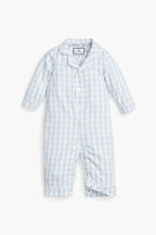 Infant Light Blue Gingham Romper