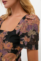 Black & Russet Jacquard Winthrop Mini Dress