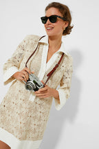Tan Crochet Collier Dress