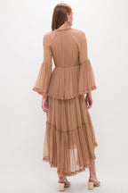 Biscuit Hypnotic Peplum Flutter Dress