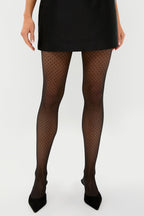 Black Control Dots Tights