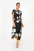 Winter Jasmine Swing Dress with Feathers