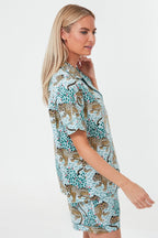 Mint Bagheera Leopard Short PJ Set