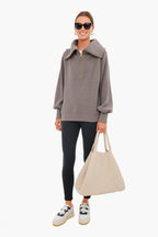 Deep Charcoal Vine Half Zip