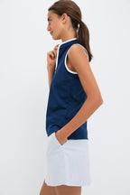 Navy Sleeveless Performance Jersey Connors Mock Neck