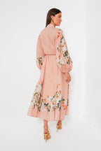 Pink Palm Lexi Billow Long Dress
