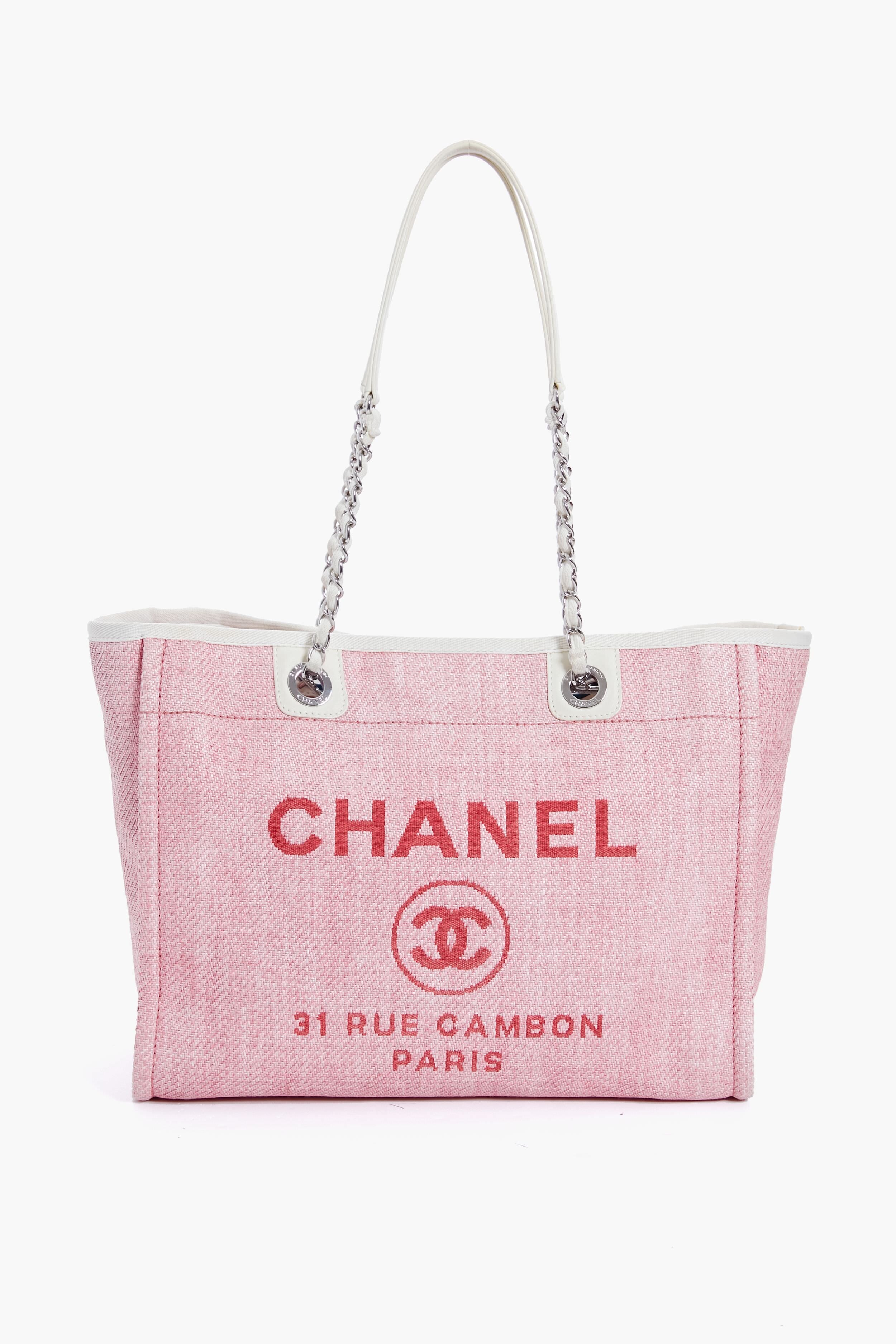 CHANEL Pink Deauville MM Chain Tote