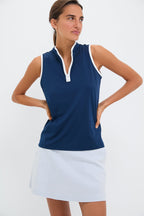Navy Sleeveless Performance Jersey Connors Mock Neck