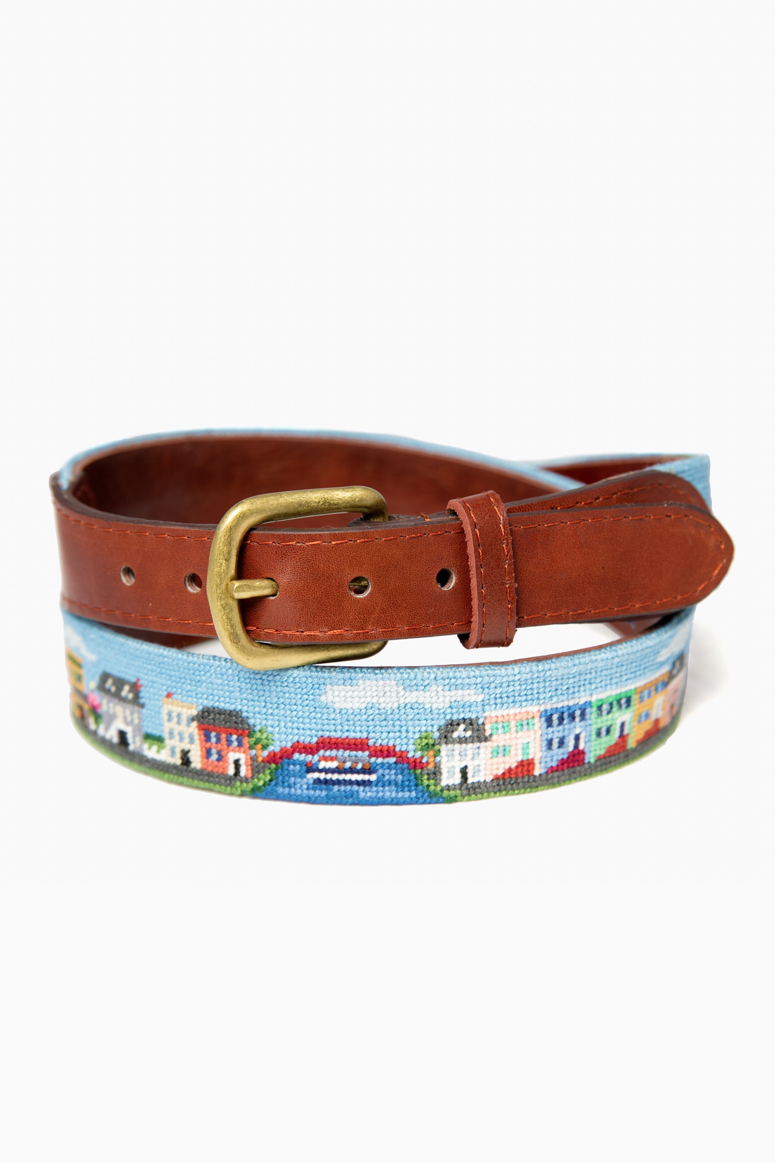 Exclusive Georgetown Scene Needlepoint Belt