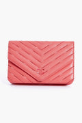 CHANEL Pink Gradient Chevron Wallet On Chain
