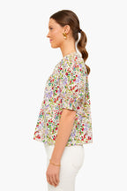 Cream Fresh Water Floral Storyteller Top