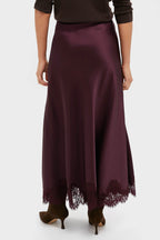 Winetasting Satin Mischa Slip Skirt