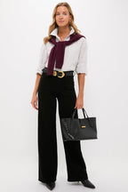 Plush Black Lyra Long Wide Leg
