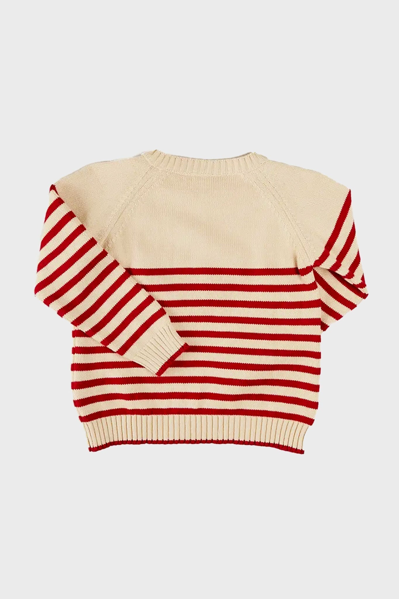 Whale Intarsia Striped Jumper in Red
