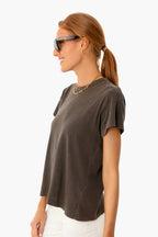 Chestnut Boxy Crew Tee
