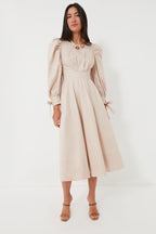 Stone Beige Leighton Midi Dress