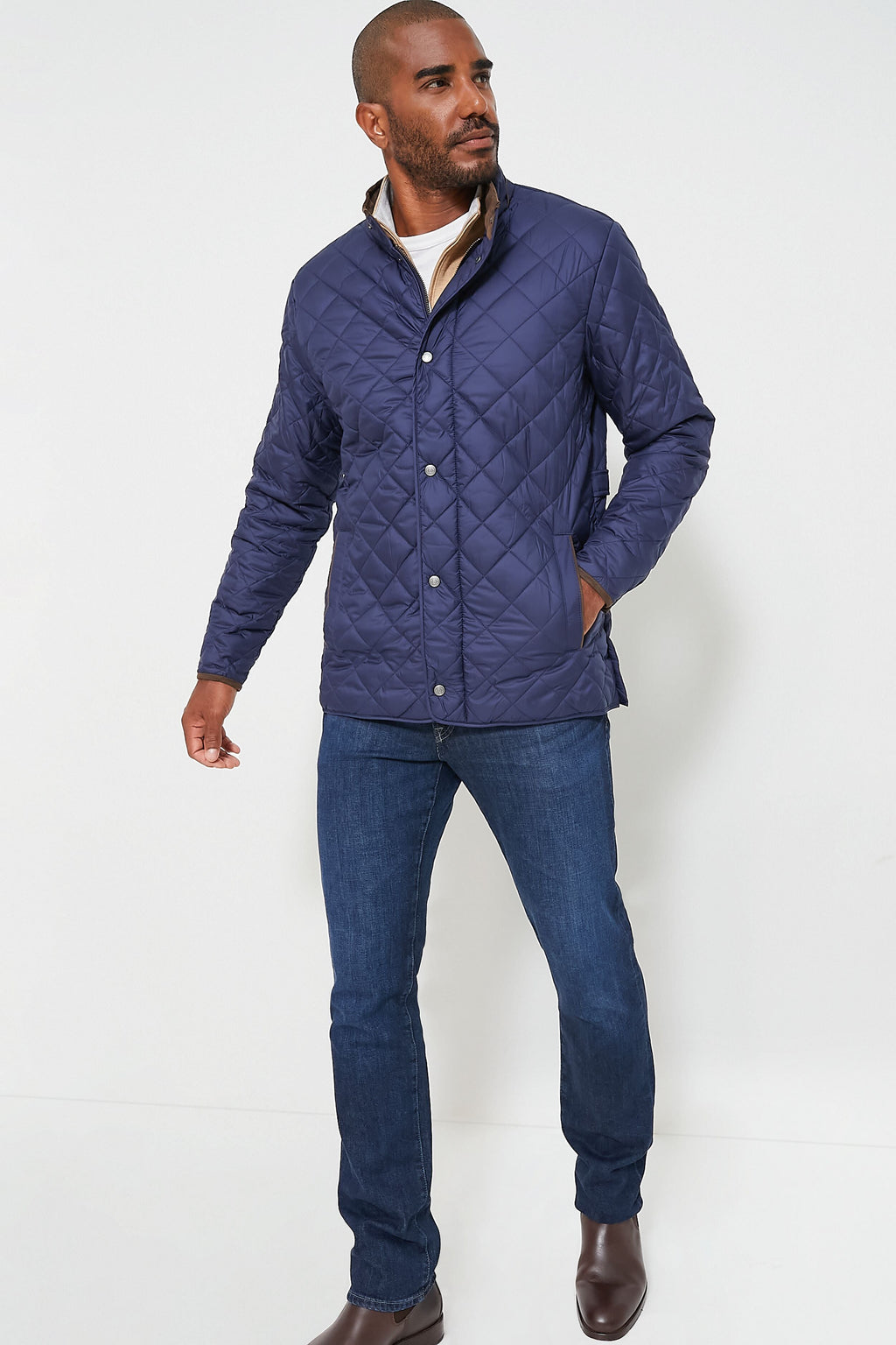 Navy Suffolk Quilted Travel Coat