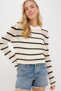 Sea Salt Kit Stripe Crochet Sweater